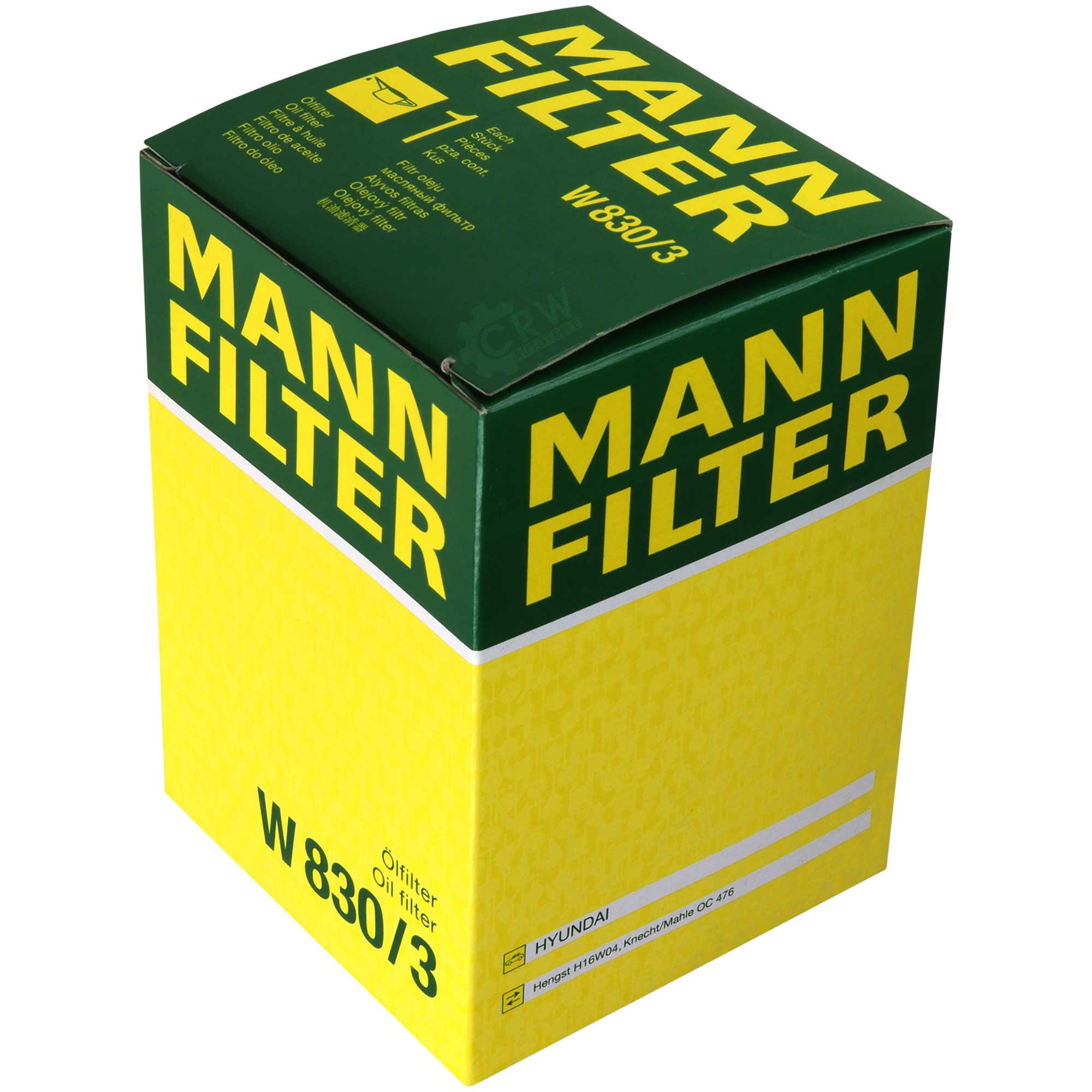MANN-FILTER Ölfilter W 830/3 Oil Filter