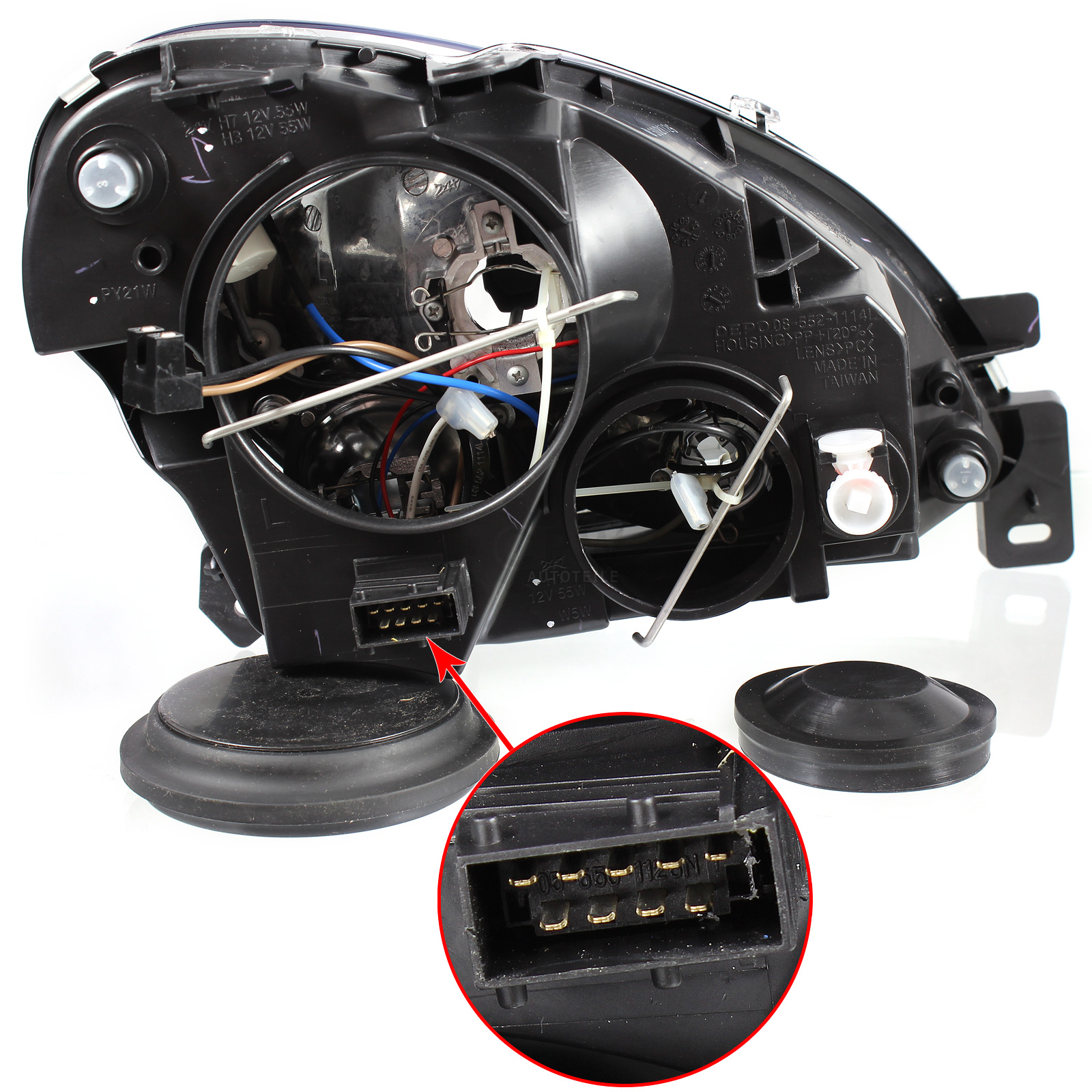 Scheinwerfer links Citroen Xsara Bj. 09.00-12.02 H7/H1/H3 inkl. Motor für LWR