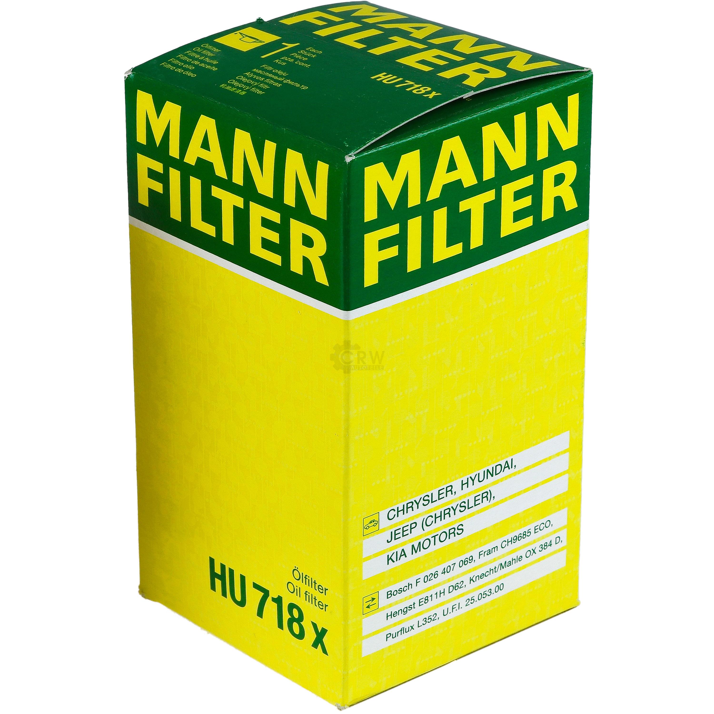 MANN-FILTER Ölfilter HU 718 x Oil Filter