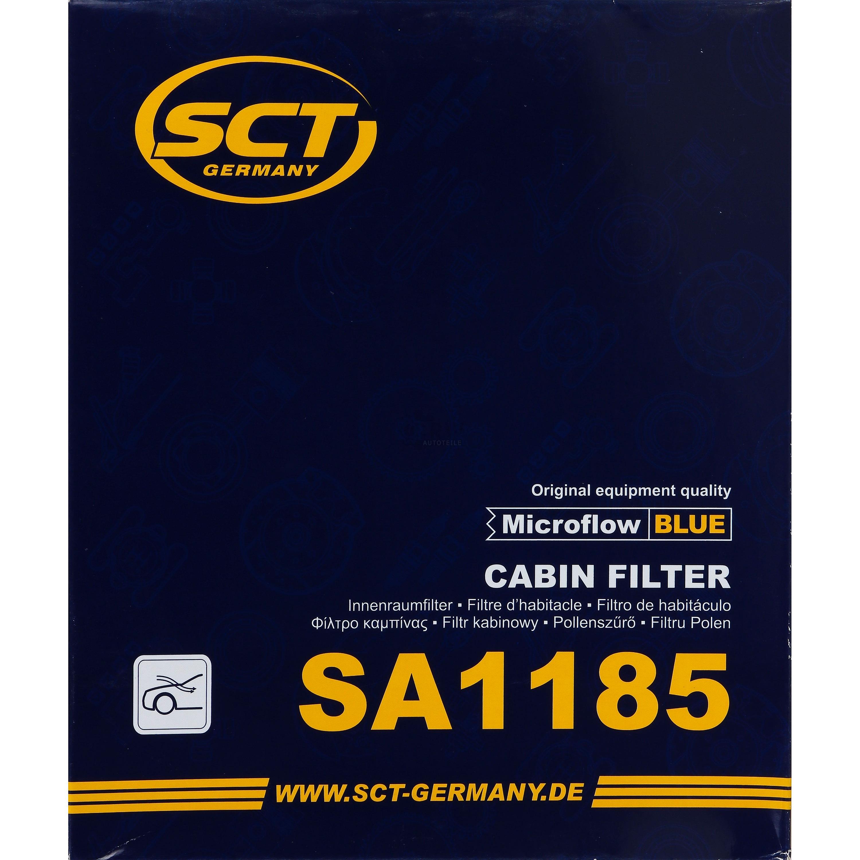 SCT Innenraumfilter Pollenfilter Innenraumluft Filter SA 1185