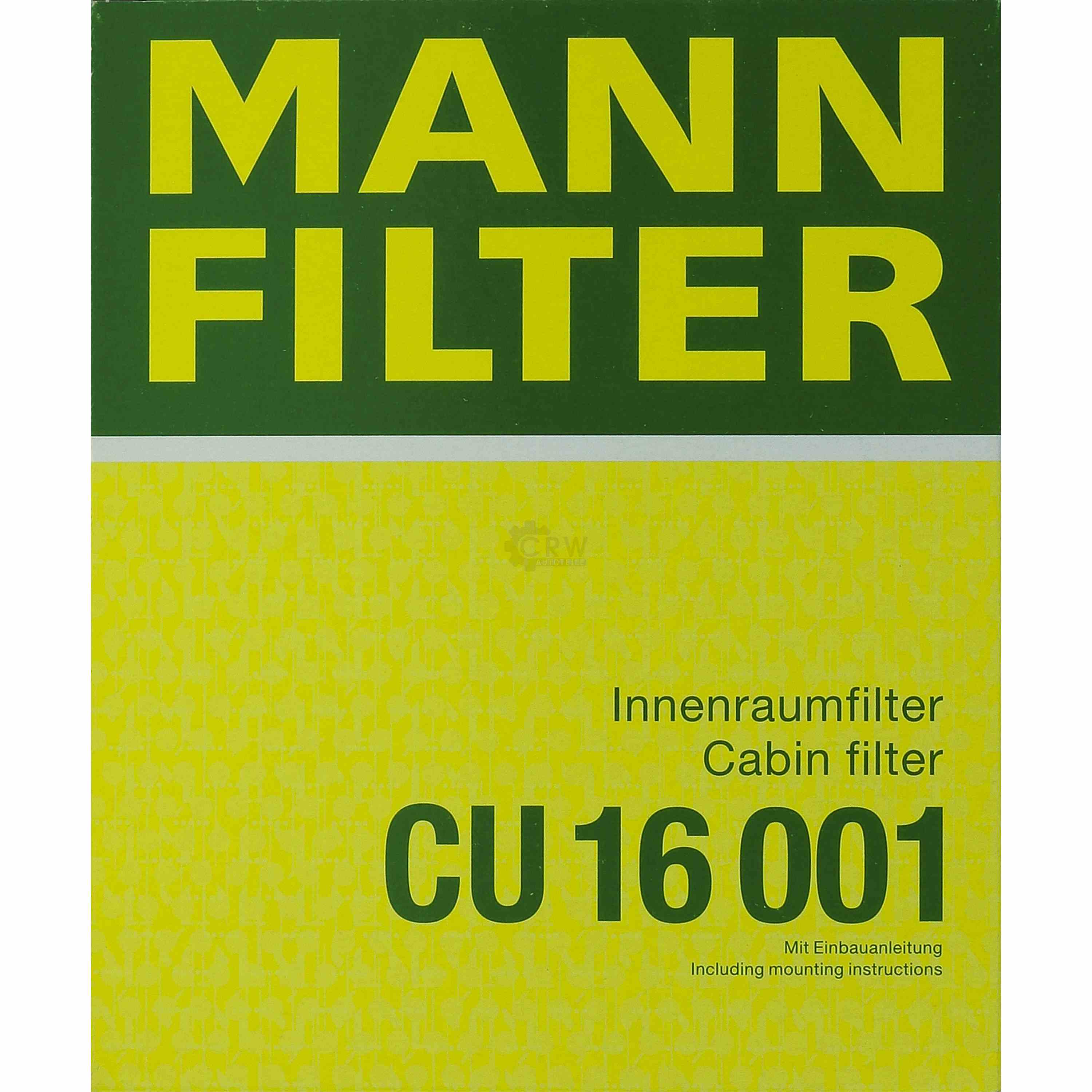 MANN-FILTER Innenraumfilter Pollenfilter CU 16 001