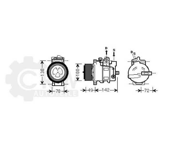 Kompressor Klimaanlage für Mercedes-Benz Vito Bus W639 Viano Sprinter 35-T 906