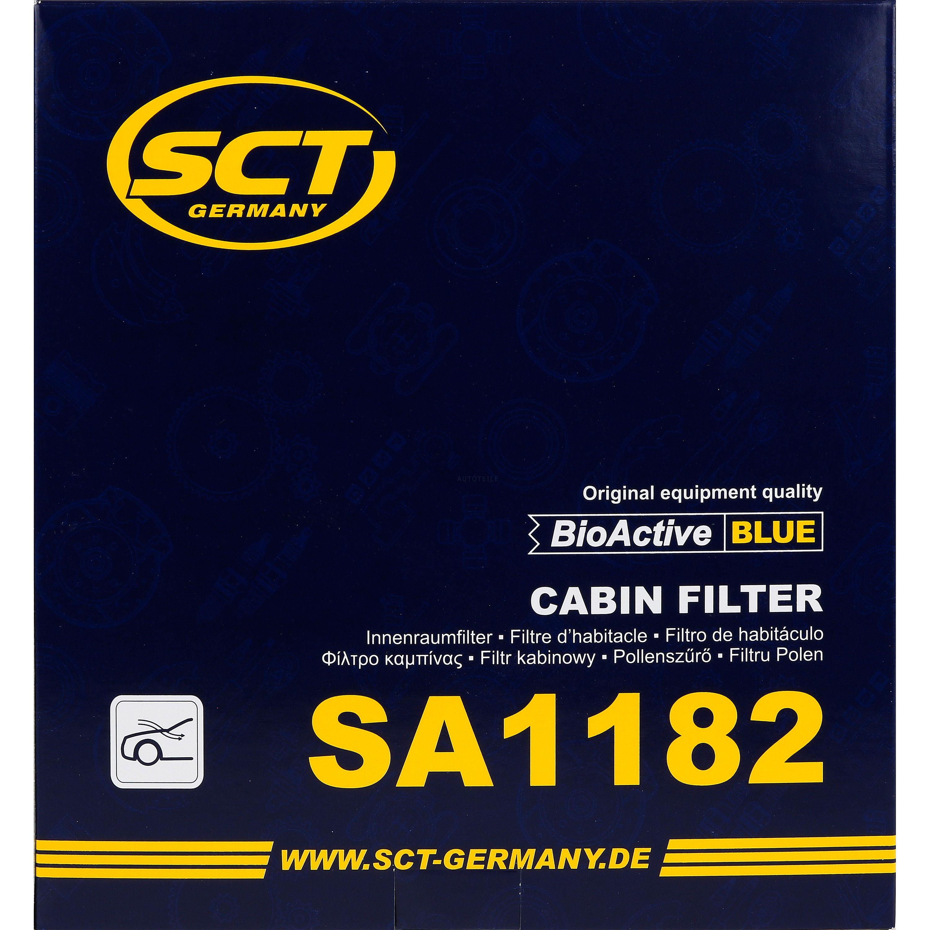 SCT Innenraumfilter Pollenfilter Innenraumluft Filter SA 1182