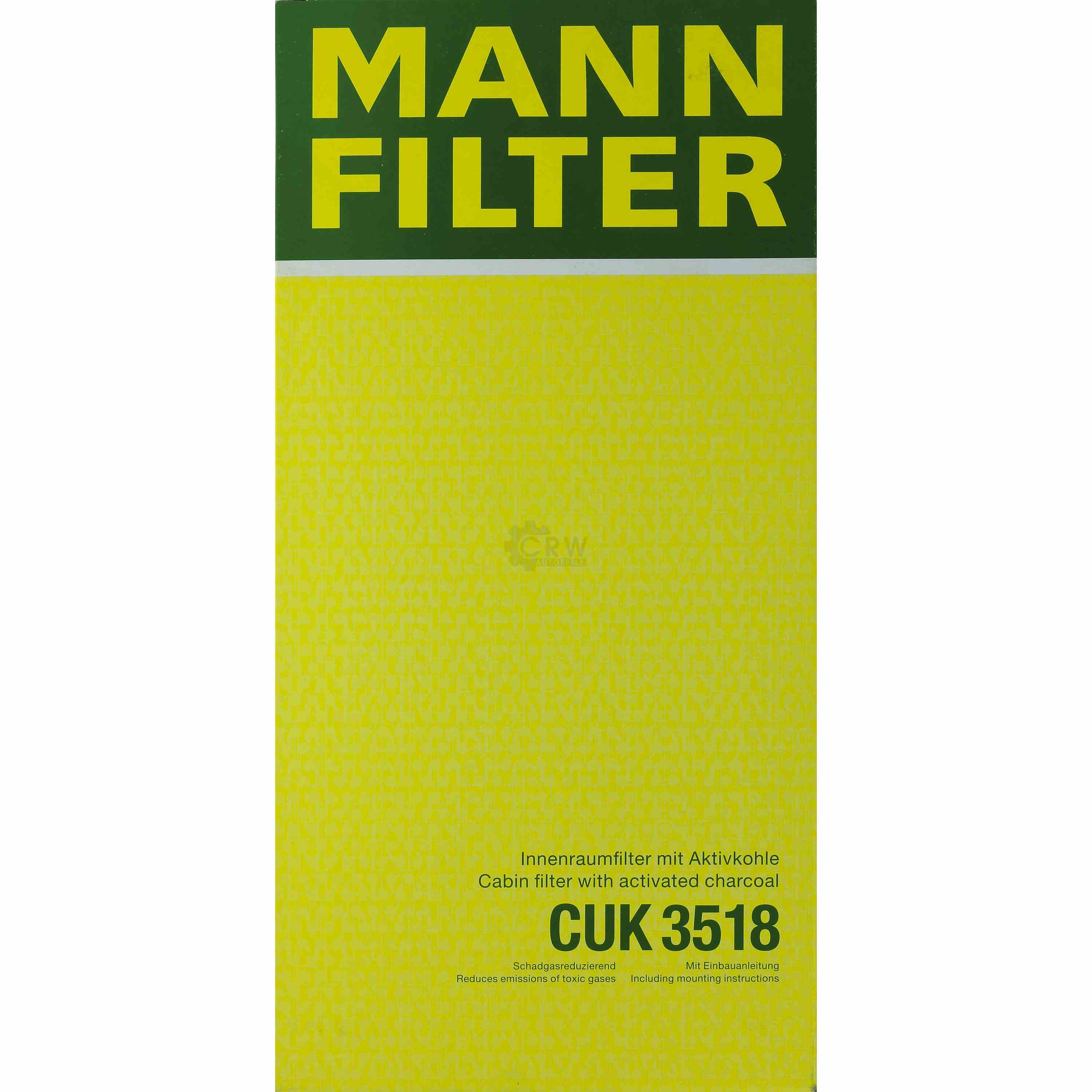MANN-FILTER Innenraumfilter Pollenfilter Aktivkohle CUK 3518