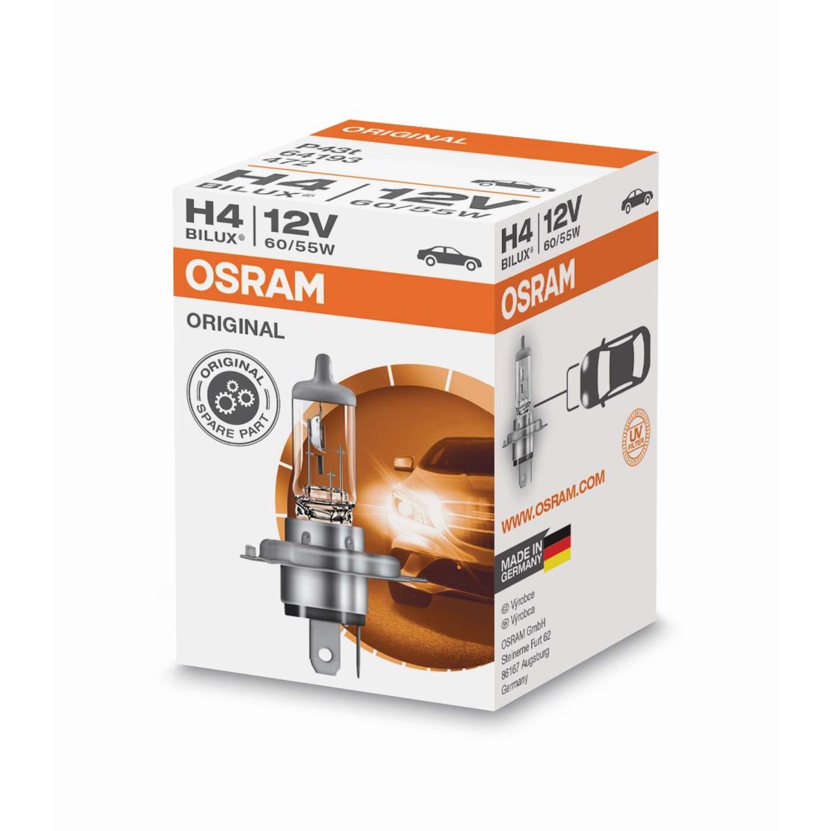 OSRAM Line H4 Halogen 12V 60/55W Sockel P43t Glühbirne