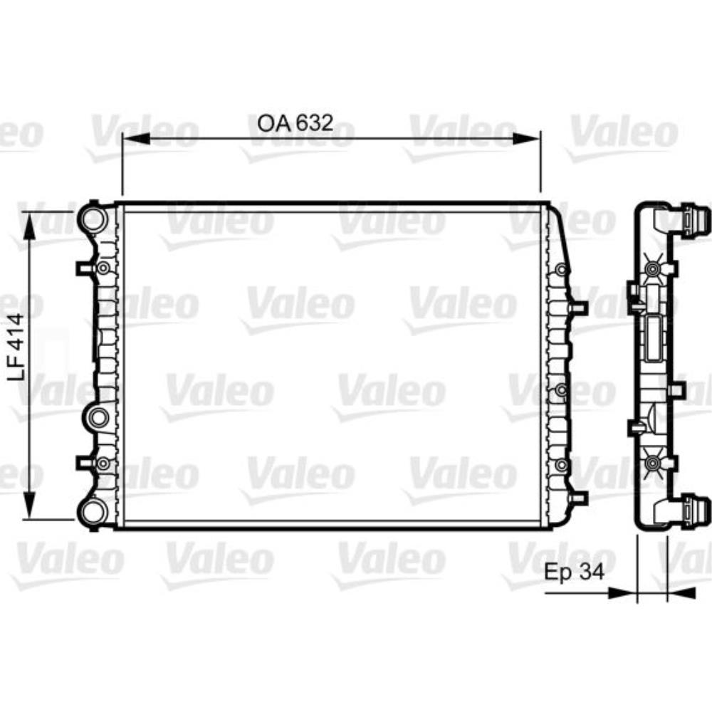 VALEO Wasserkühler Motorkühler Alu für VW Polo 9N_ 1.2 12V 1.4 16V Skoda Fabia