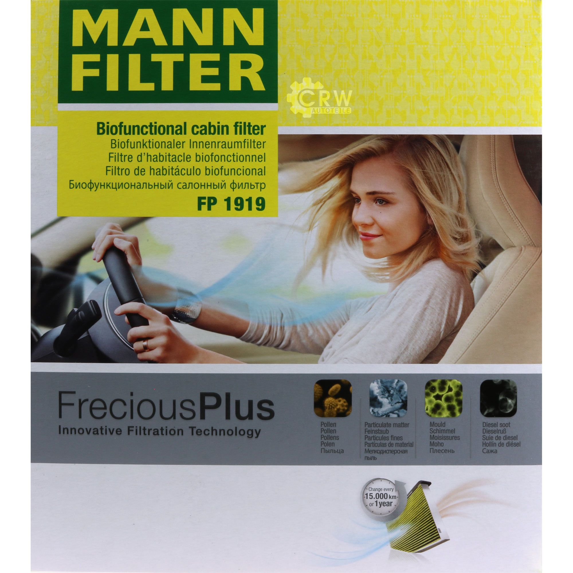 MANN-Filter Innenraumfilter Biofunctional für Allergiker FP 1919