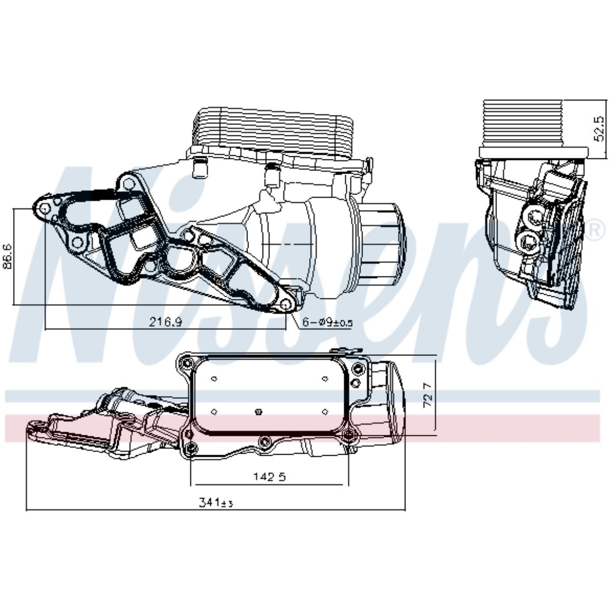 Ölkühler 143 x 73 passend für Mercedes-Benz E-Klasse W211 W212 Vito Bus W639