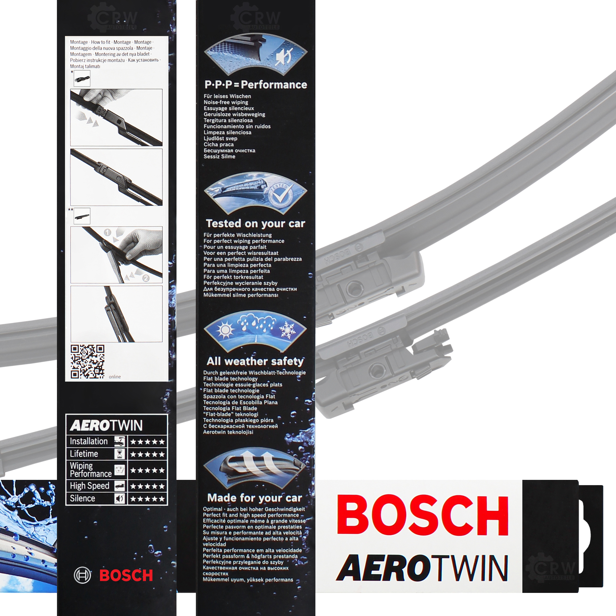 Scheibenwischer Wischblatt 3397007466 650mm/380mm AeroTwin SET BOSCH AM466S