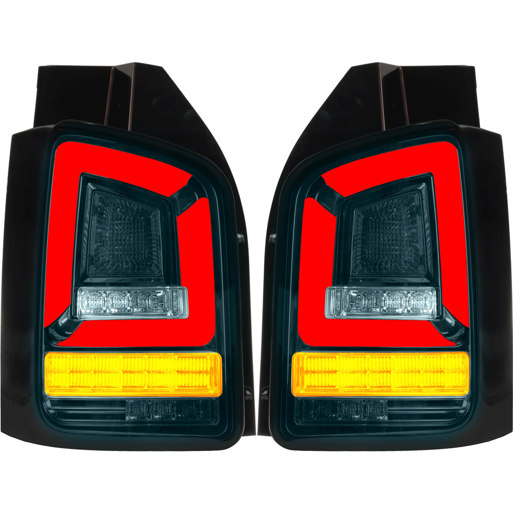 Rückleuchten Set Voll LED Lightbar für VW T5 Bj. 09-15 schwarz für Heckklappe