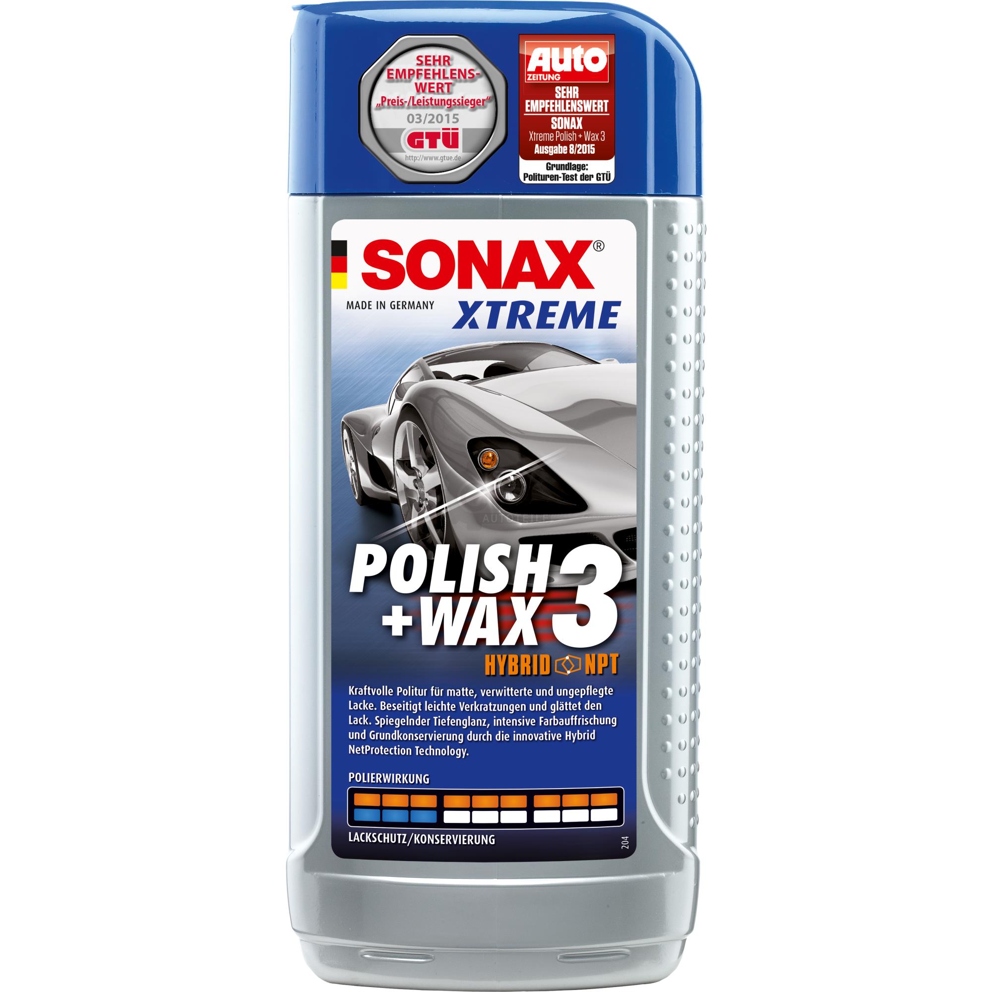 SONAX XTREME Polish+Wax 3 Hybrid NPT Politur Wachs Pflege 500 ml