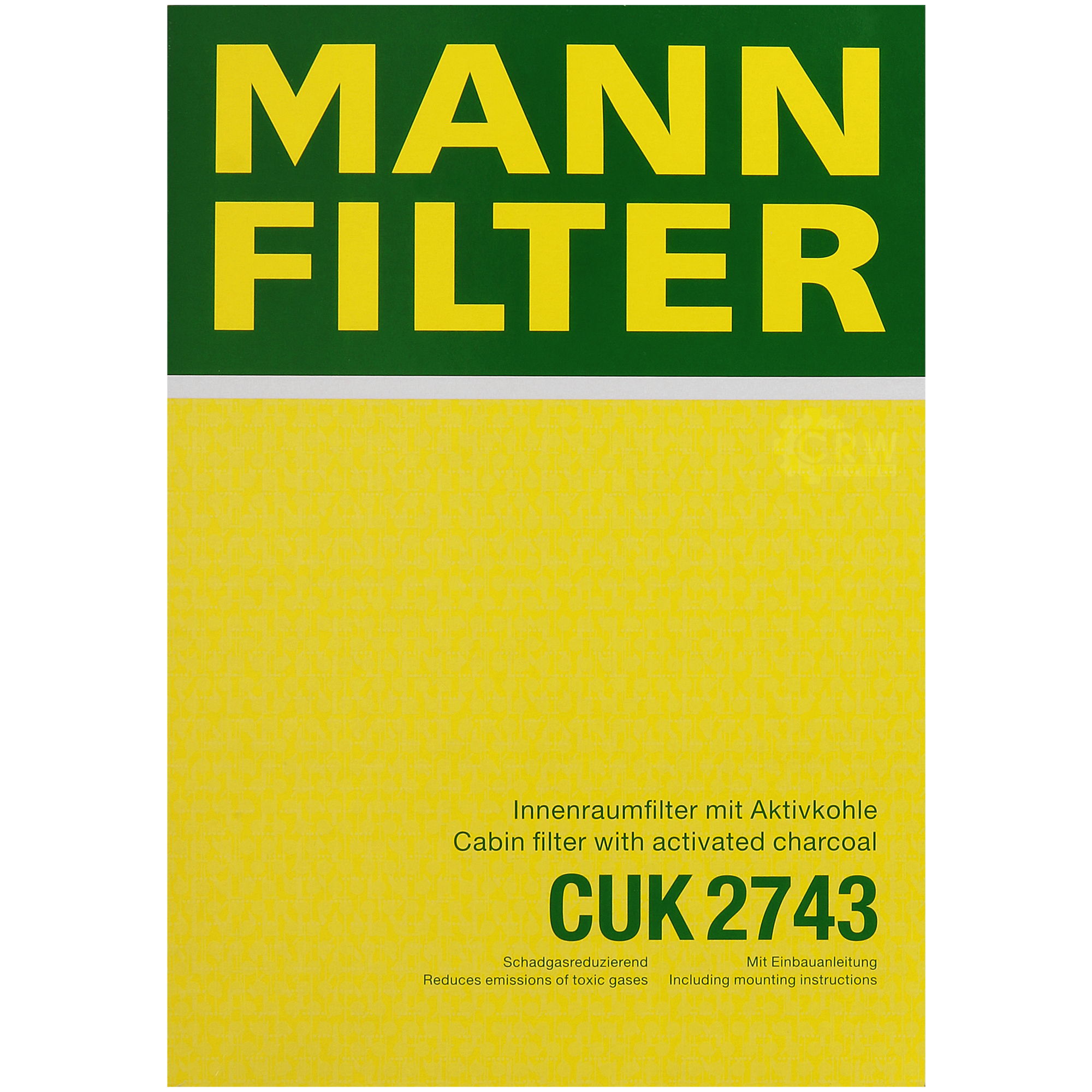 MANN-FILTER Innenraumfilter Pollenfilter Aktivkohle CUK 2743