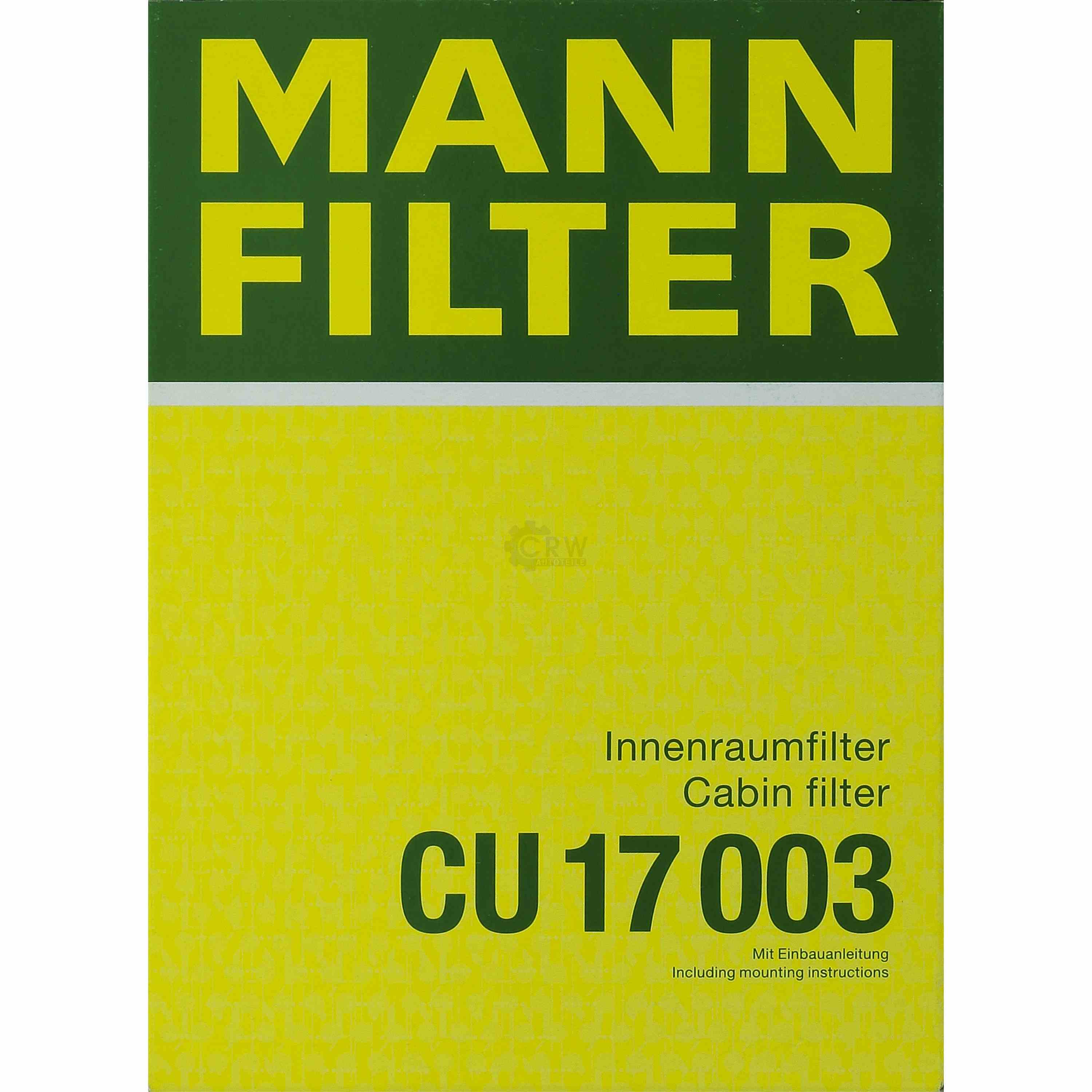 MANN-FILTER Innenraumfilter Pollenfilter CU 17 003
