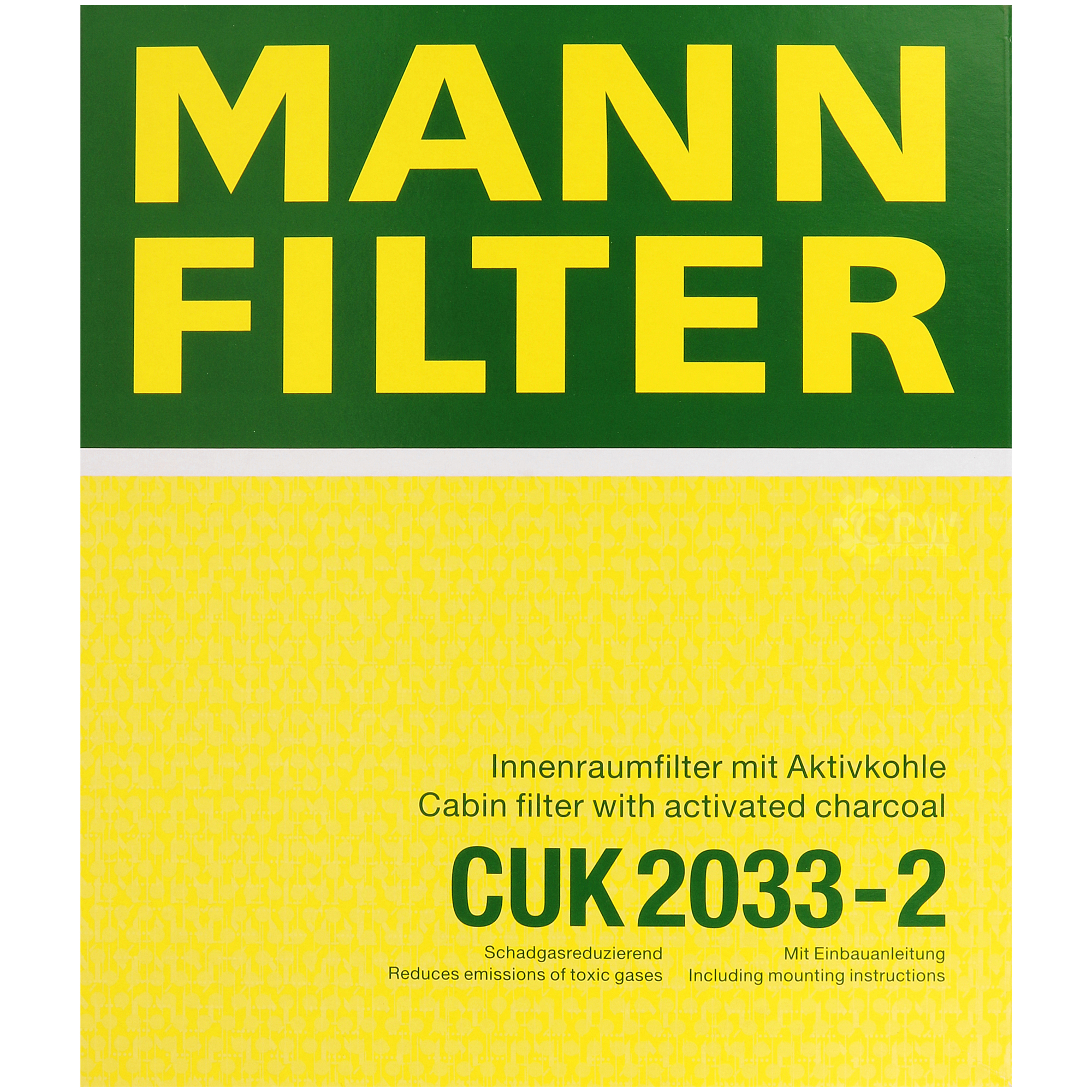 MANN-FILTER Innenraumfilter Pollenfilter Aktivkohle CUK 2033-2