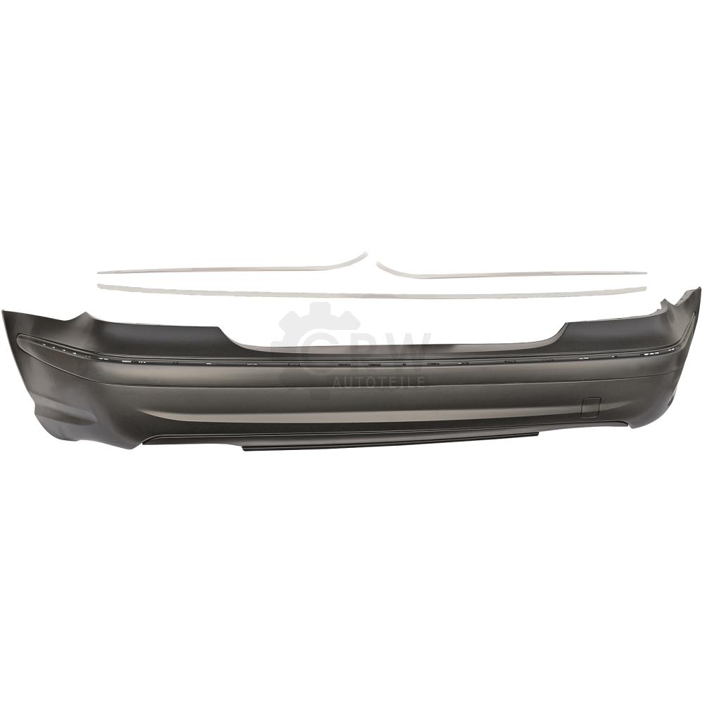 Stoßstange hinten mit Leisten Limo 08/06 - 09 9TE für Mercedes W211 E-Kl. AMG Look 