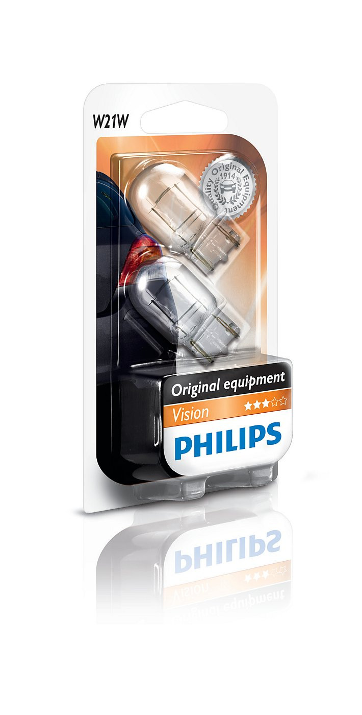 Philips Vision 2st. W21W 12V 21W W3x16d Blister Lampe Birne