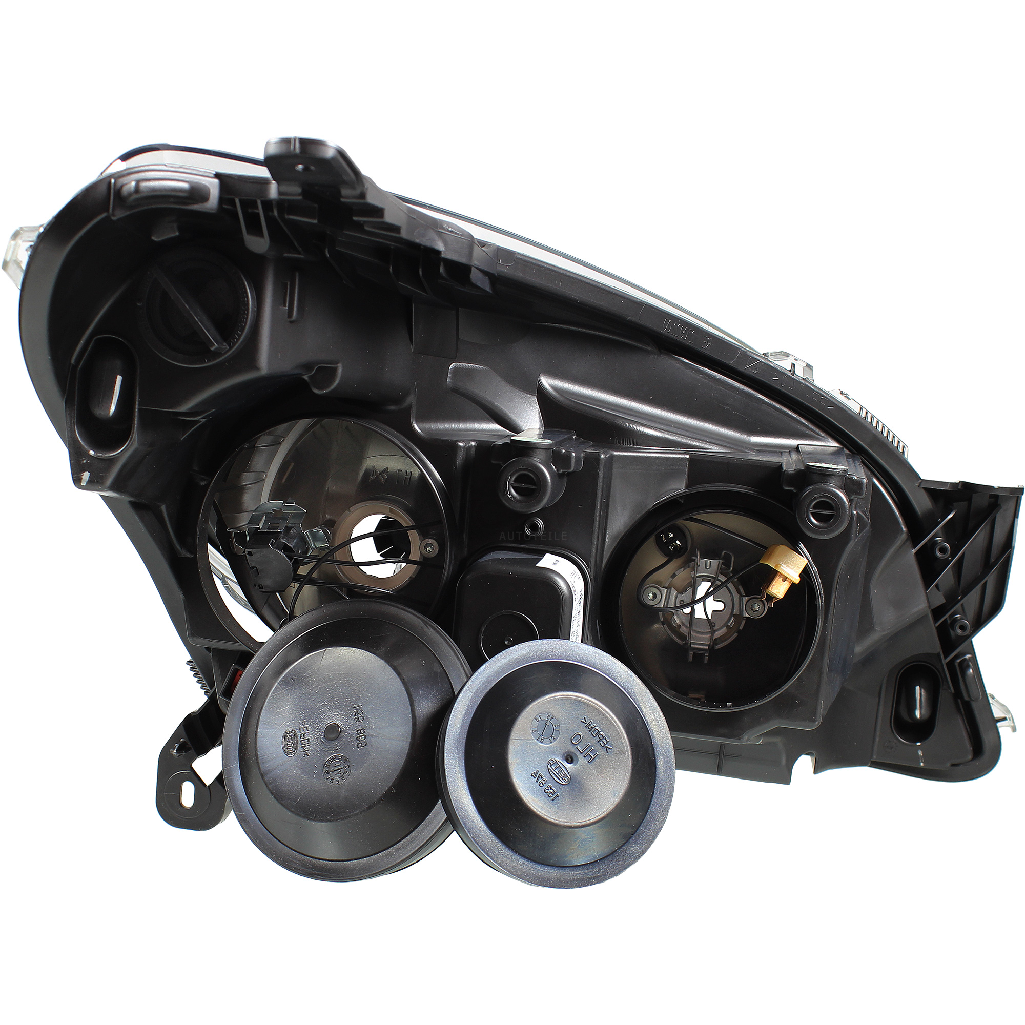 Hauptscheinwerfer links W5W H7/ H1 H21W Klarglas/schwarz für Opel Astra H L48