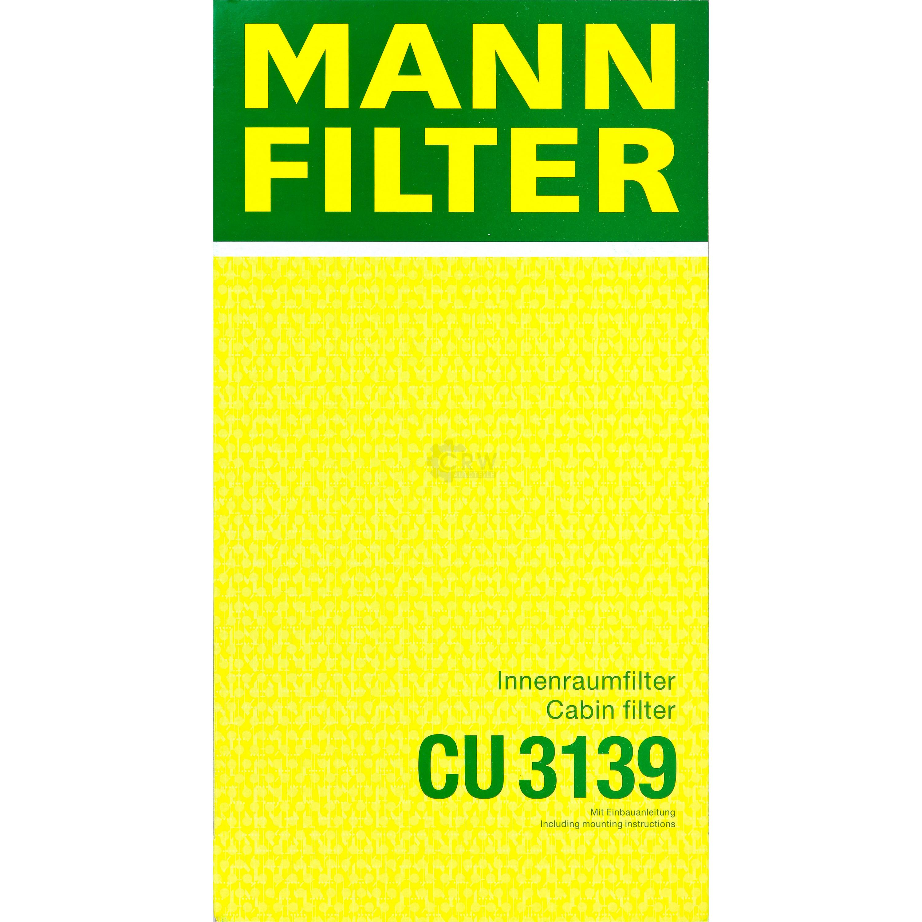 MANN-FILTER Innenraumfilter Pollenfilter CU 3139