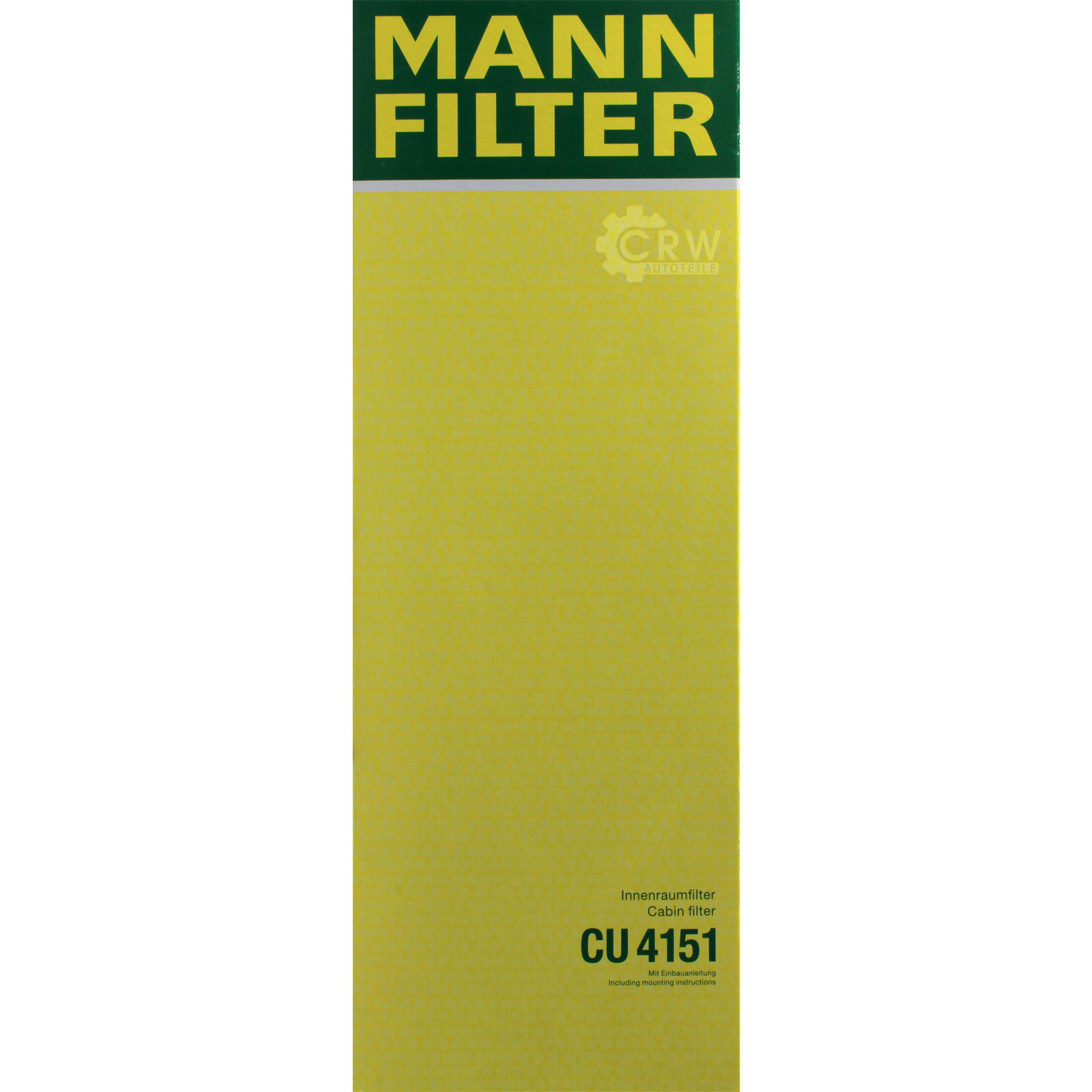 MANN-FILTER Innenraumfilter Pollenfilter CU 4151