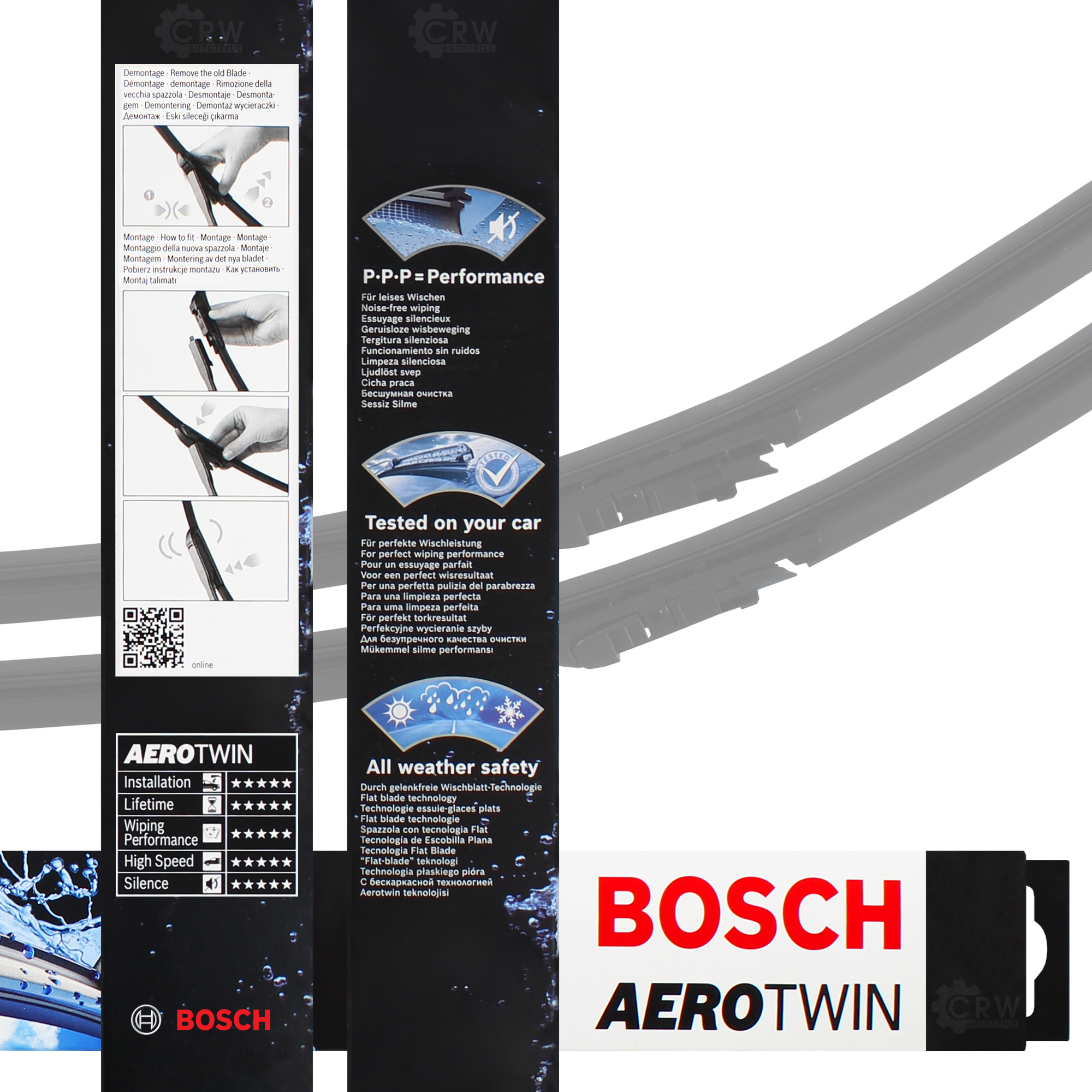 Scheibenwischer Wischblatt 3397118955 600mm/575mm AeroTwin SET BOSCH A955S