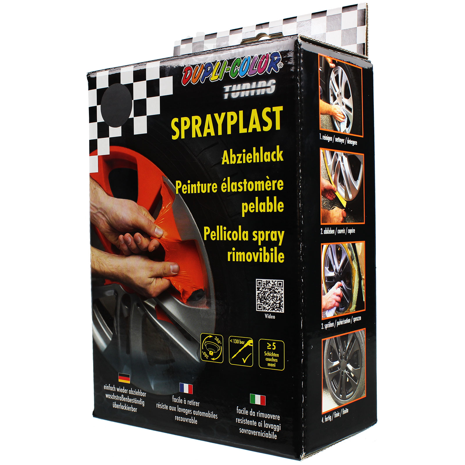 2x Sprayplast 400ml Dupli Color Abziehlack schwarz matt Set