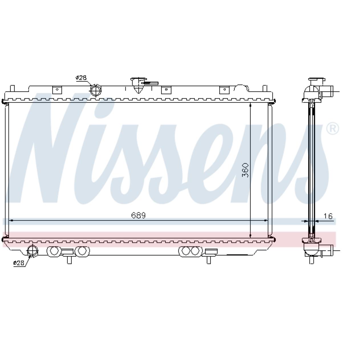 Kühler Motorkühlung NISSENS für Nissan Almera II Hatchback 1.5 Bj.00-06