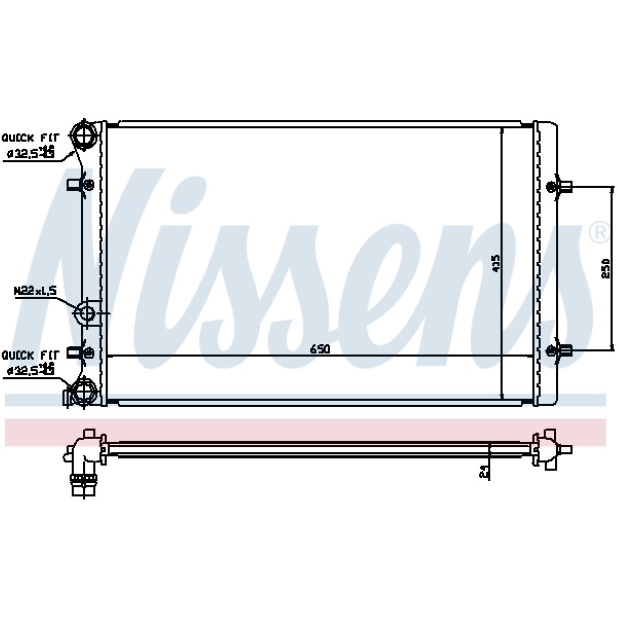 Kühler Motorkühlung NISSENS für VW Golf IV 1.4 16V Bj.97-05 Bj.00-05 Bj.98-04