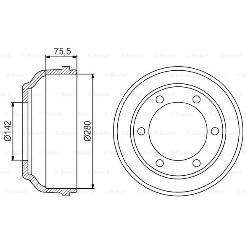BOSCH Bremstrommel 0 986 477 195