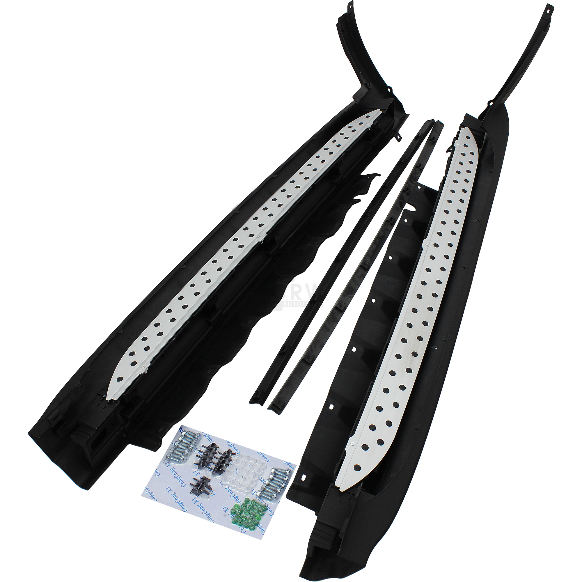  Set Trittbretter Schweller Aluminium inkl. Anbaumaterial für BMW X3 E83 Bj. 04-10