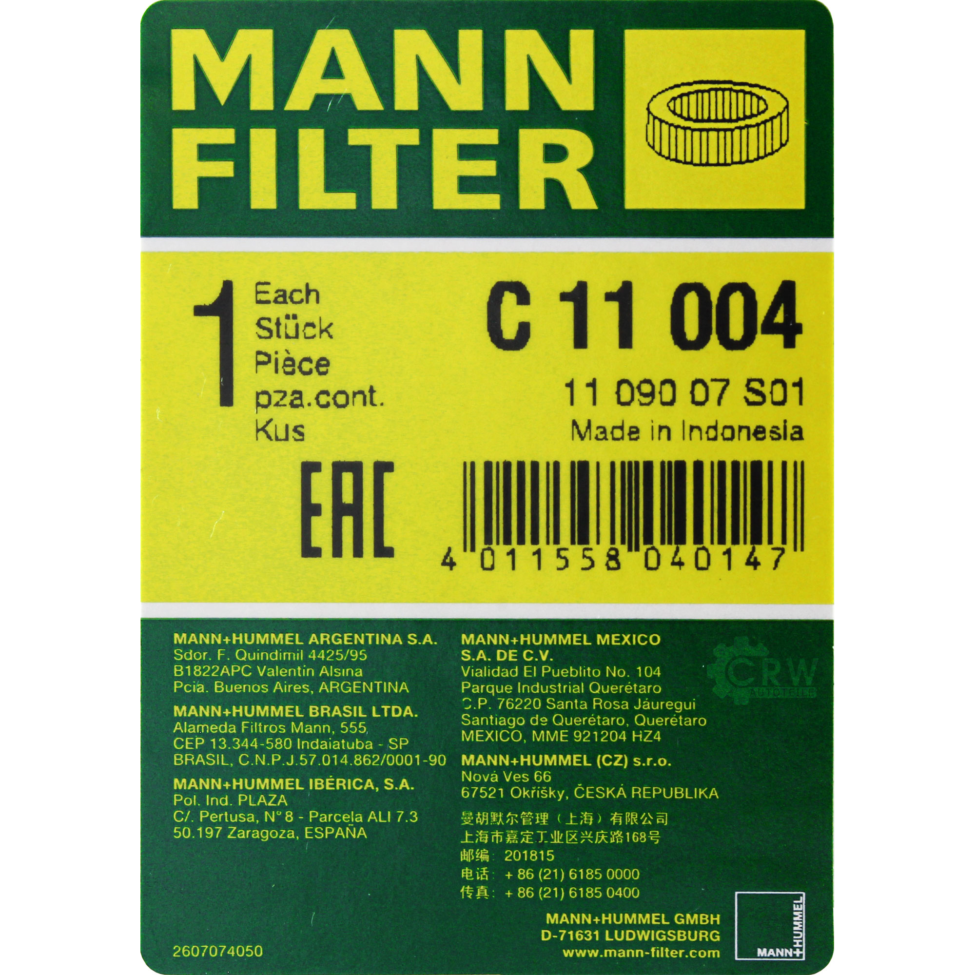 MANN-FILTER Luftfilter C 11 004