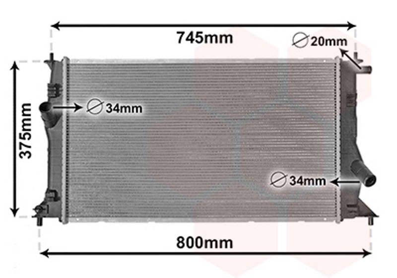 VAN WEZEL Wasserkühler Motorkühler Kühlrippen gelötet für Mazda 5 CR19 2.0