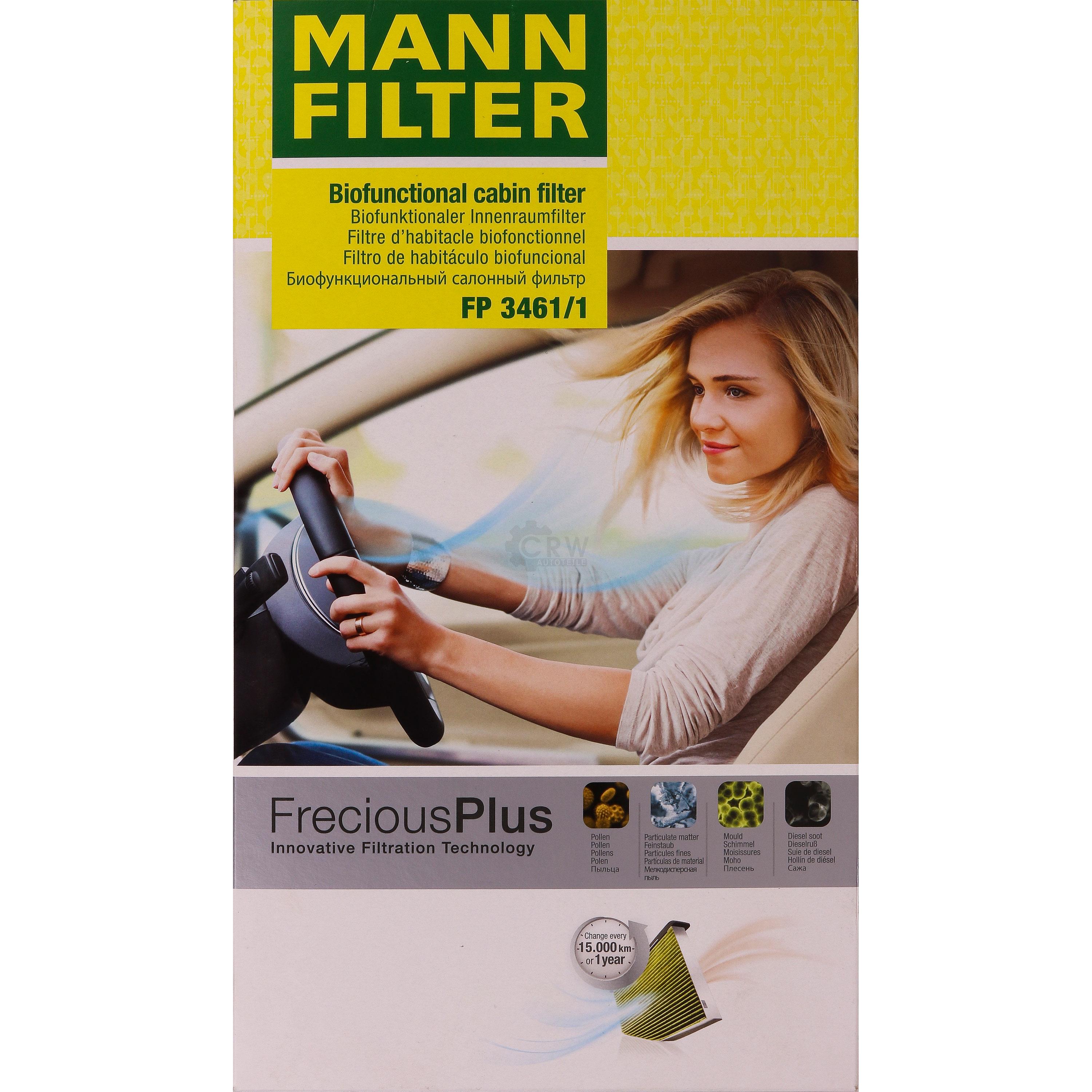 MANN-Filter Innenraumfilter Biofunctional für Allergiker FP 3461/1
