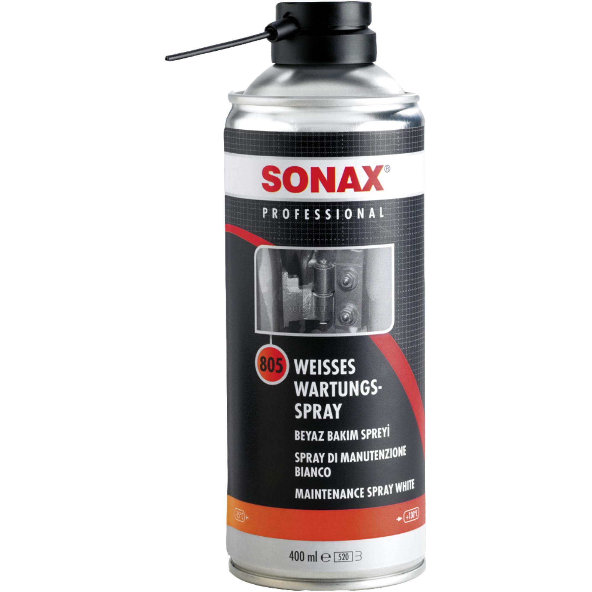 SONAX PROFESSIONAL Weißes WartungsSpray Wartungsfett für Achsen 400 ml